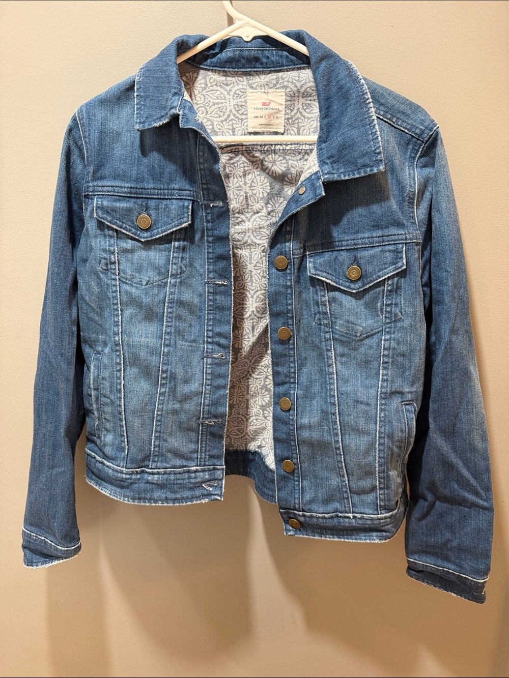 Vineyard Vines Distressed Blue Denim Jacket